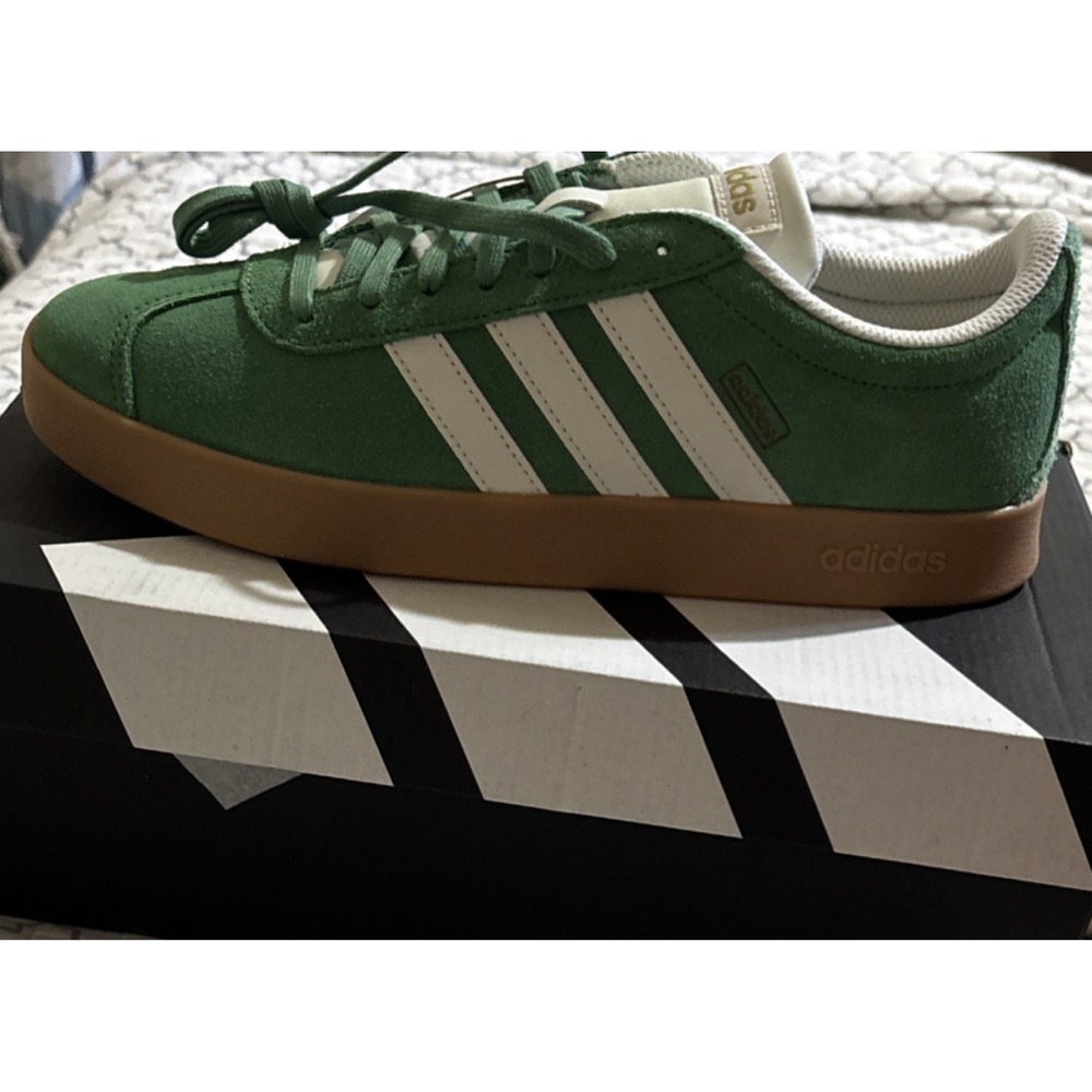 Adidas VL Court 2.0 Unisex M8/W9.5 Green NEW JH5077 Suede Gum Sole Sneakers - Picture 12 of 14